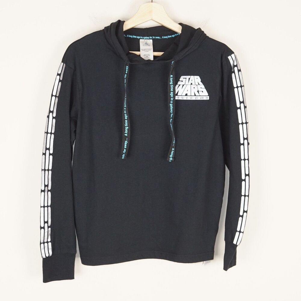 Disney Parks Star Wars A Long Time Ago Black Hoodie Mens Sz XS